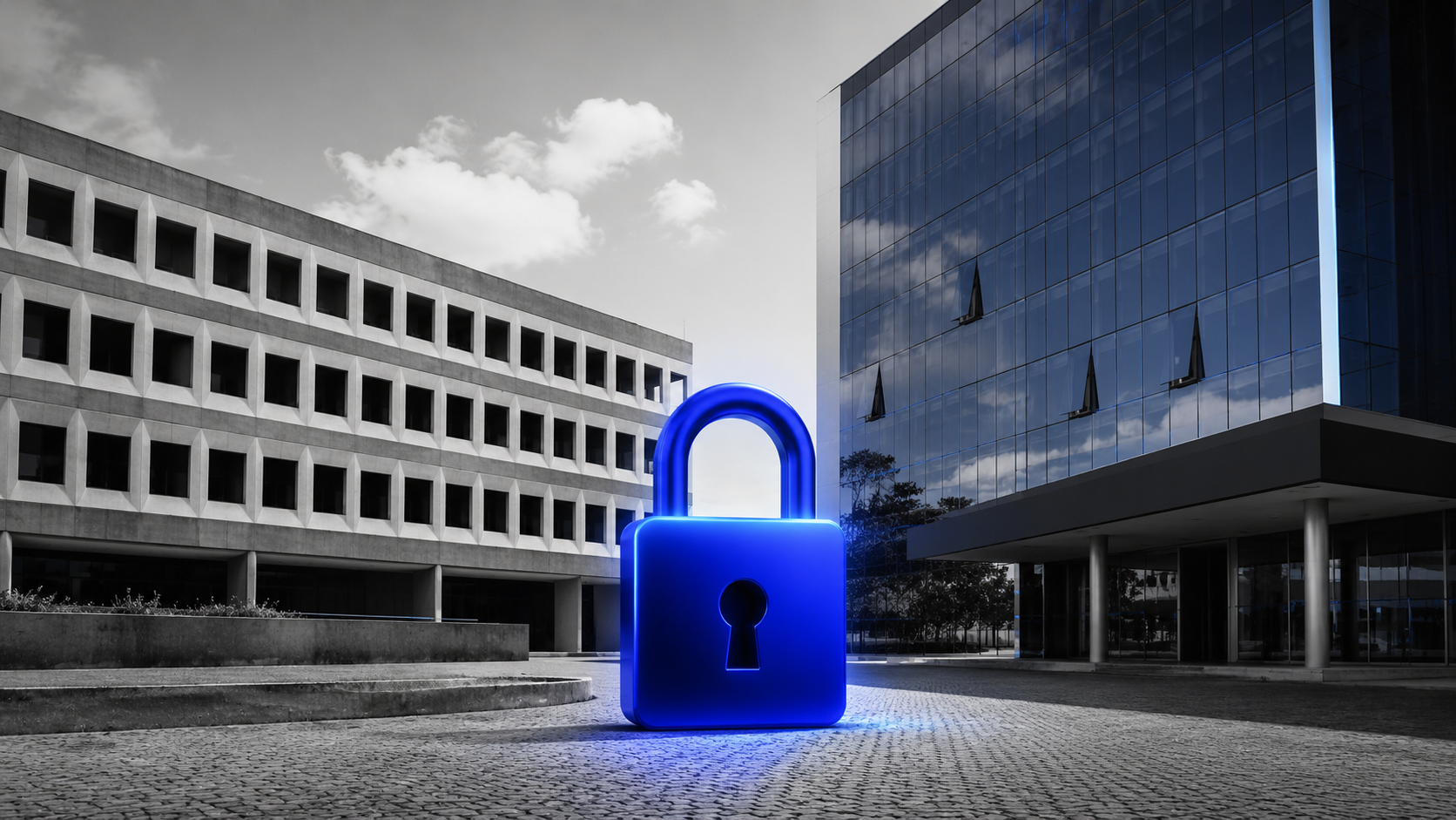 TCU e INSS com cadeado digital simbolizando proteção de dados no crédito consignado