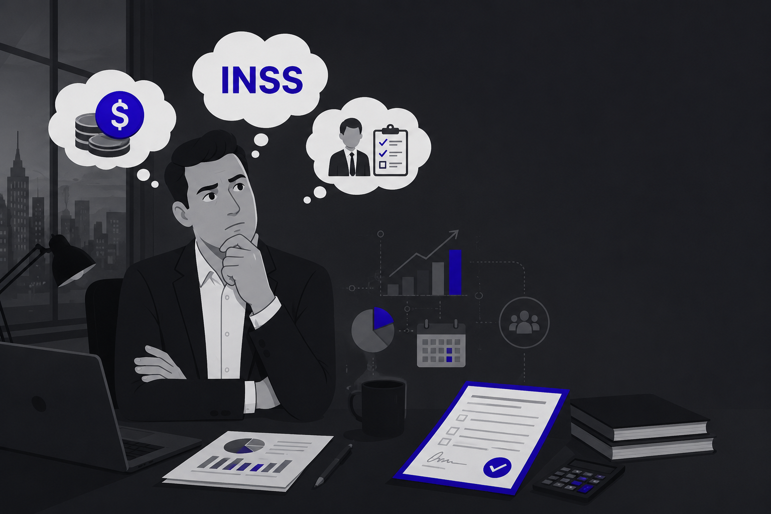 Pró-labore é obrigatório e INSS para sócios representados por empresário em dúvida, documentos contábeis e análise financeira.