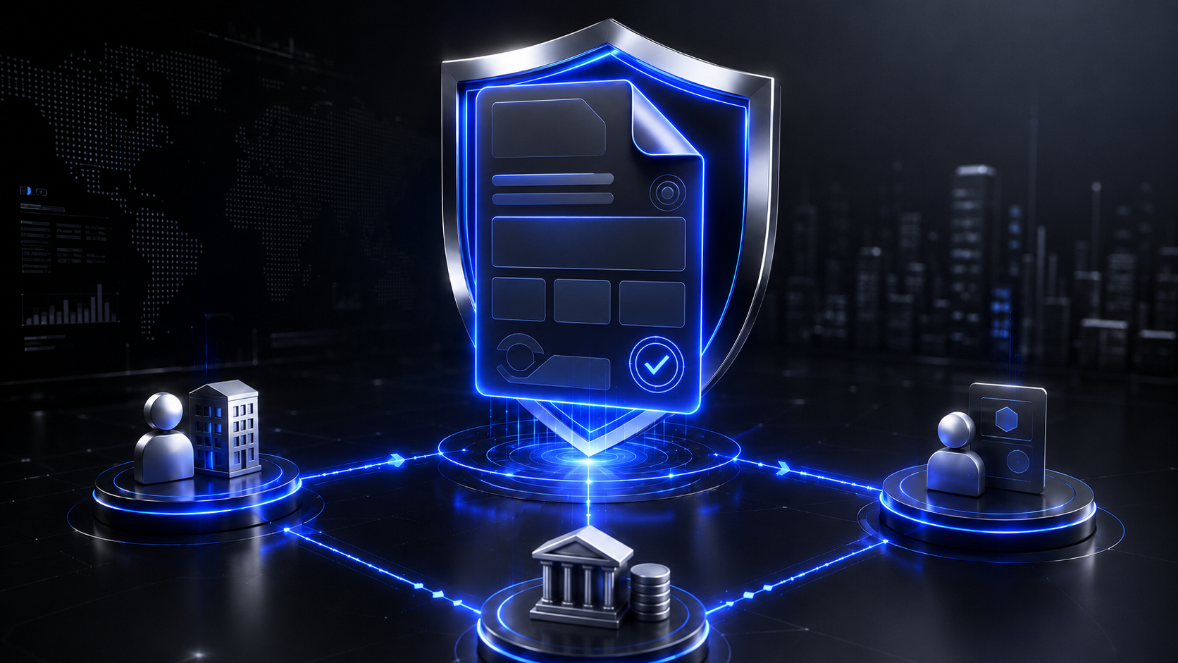 Duplicata escritural com escudo de segurança, rastreamento de recebíveis em tempo real e conexão digital entre cedente, sacado e fundo.